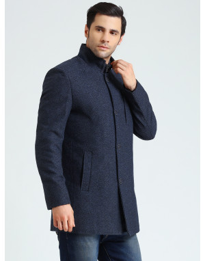 ACROWOOL COAT MEN  NAVY MIXTURE